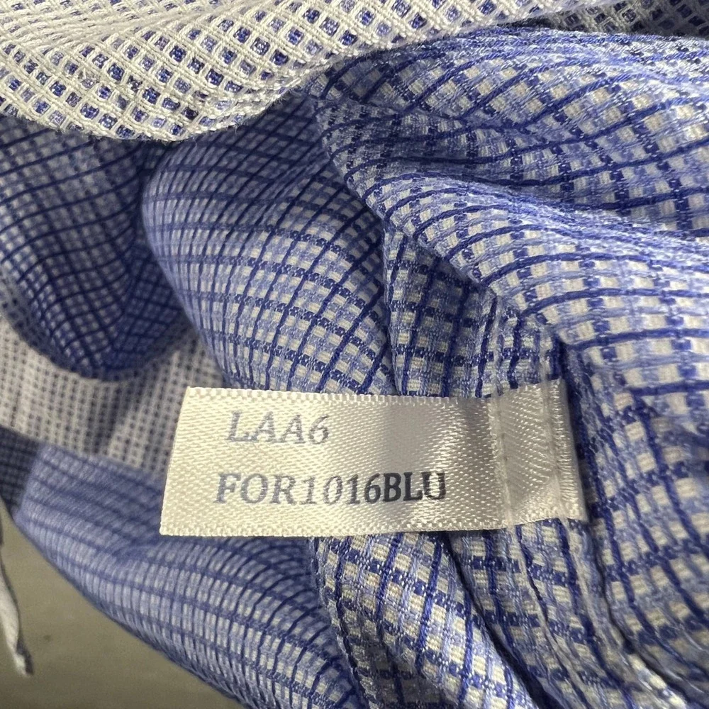 Charles Tyrwhitt Slim Fit‎ Blue Gingham Dress Shirt Mens 17 1/2-34